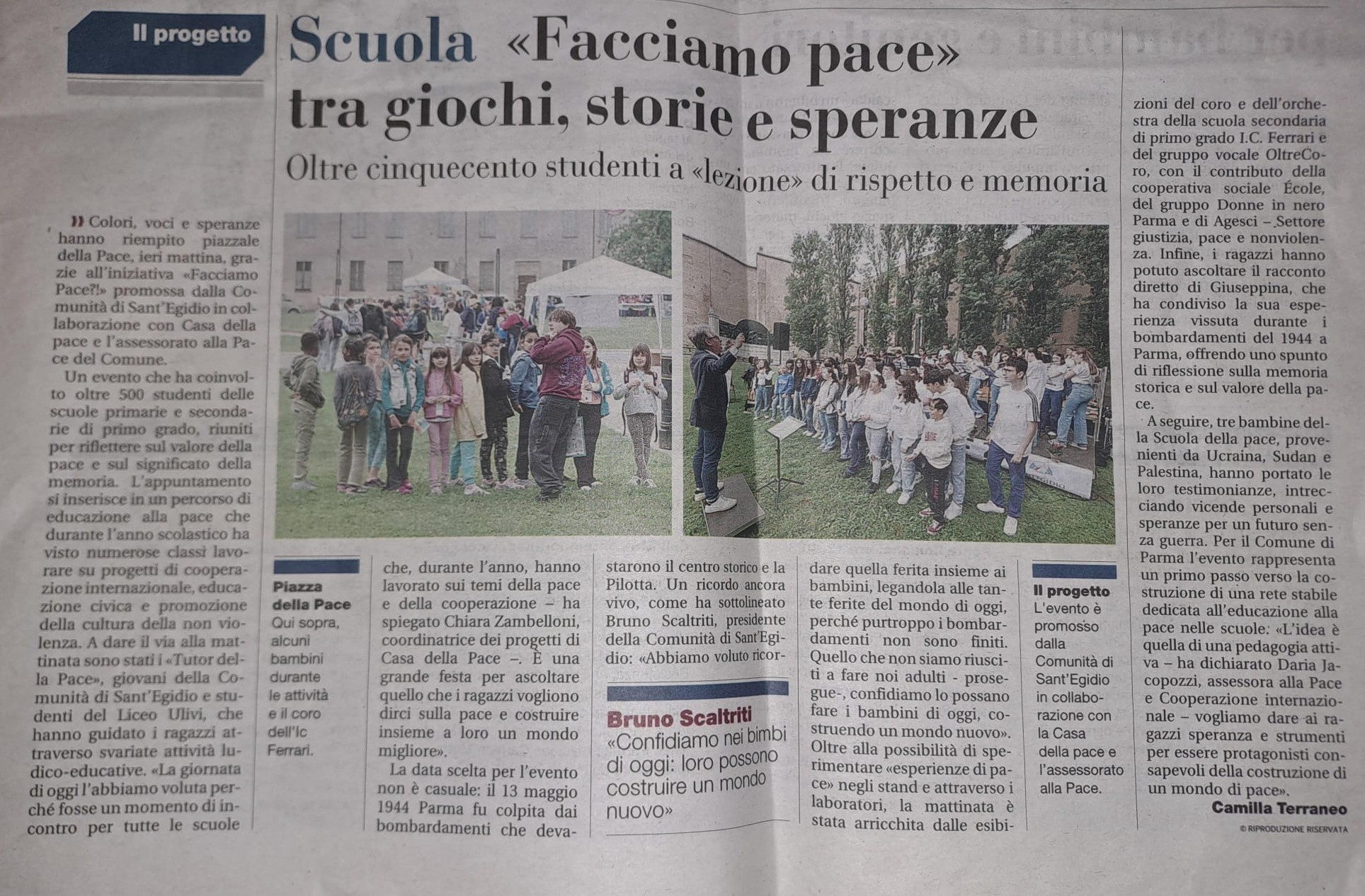 Articolo Gazzetta di Parma